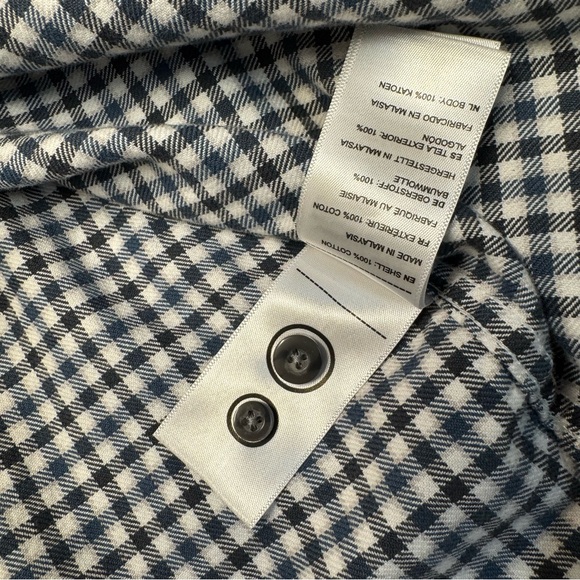 Untuckit Blue and Black Checkered flannel shirt long sleeve large - Picture 5 of 8